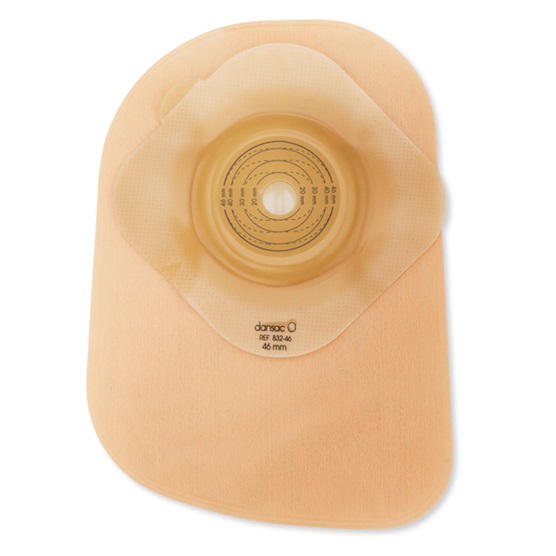 Gesloten Dansac Nova-1-zakje maxi, convex, handleiding, achterzijde 832-46