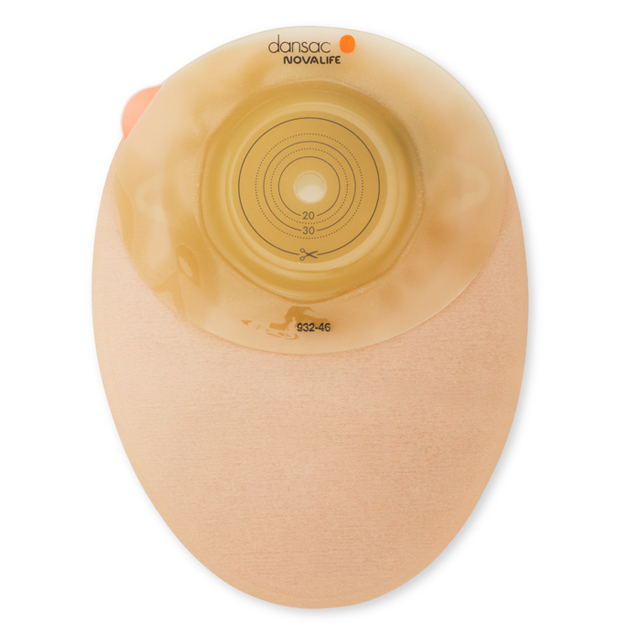 Gesloten Dansac Novalife-1-zakje midi, convex, handleiding, achterzijde 932-46